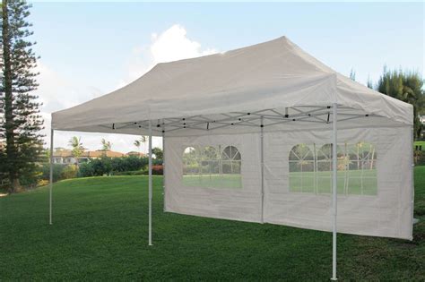 One person, 60 seconds, instant shade! 10 x 20 Pop Up Tent Canopy Gazebo w/ 6 Sidewalls - 9 Colors