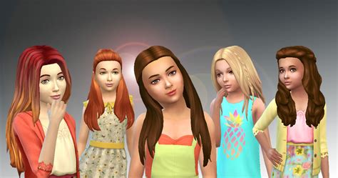 Sims 4 Hairs ~ Mystufforigin 5 Girls Long Hairs Pack 2