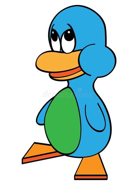 Blue Cartoon Duck Stock Vector Illustration Of Pattern 8520394