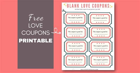 Free Printable Love Coupons Template Instant Diy T