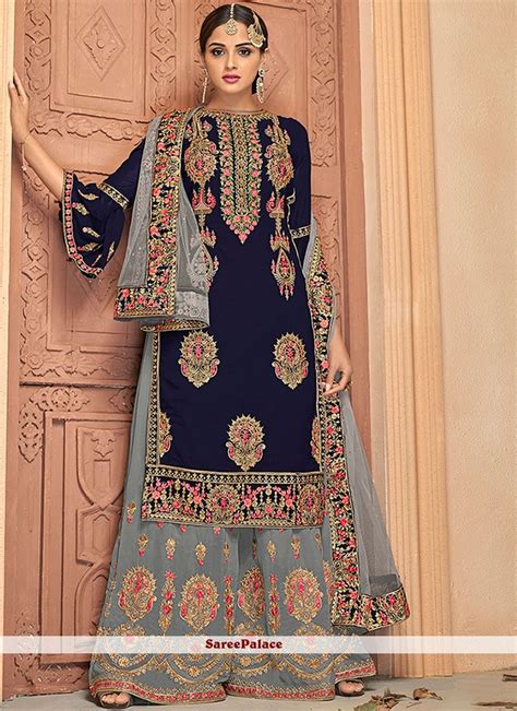 Buy Embroidered Mehndi Designer Palazzo Salwar Suit Online Women Suits Wedding Pakistani