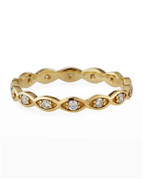 Sydney Evan K Yellow Gold Diamond Evil Eye Signet Ring Size
