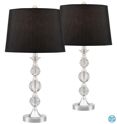 Table Lamps Gustavo Crystal Table Lamp With Black Shade Set Of 2