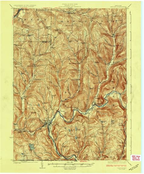 Depost Ny 1926 1926 Usgs Old Topo Map 15x15 Ny Quad Old Maps