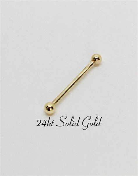 Nose Bone 24kt gold Nose Stud 1mm nose pin Nose Piercing | Etsy | Nose piercing jewelry, Gold 
