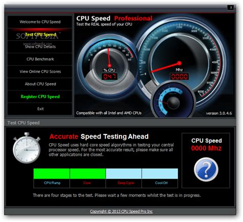 Speed test your pc in less than a minute. Download CPU Speed Professional 3.0.4.6