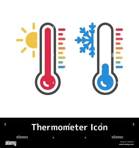 Thermometer Icon For Hot And Cold Temperature Symbols Flat Vector
