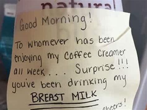 After Co Workers Used Her Coffee Creamer This Woman Told Them It Was Actually Her Breast Milk