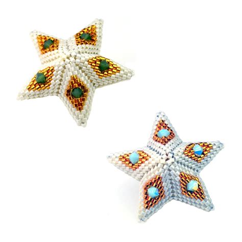 Adorned 3d Geometric Stars English Language Beading Pattern