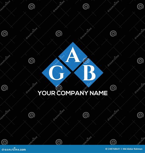 Gab Letter Logo Design On Black Background Gab Creative Initials