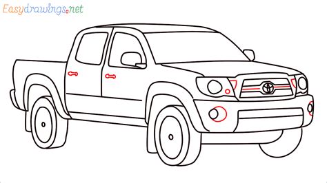 How To Draw Toyota Tacoma Step By Step 18 Easy Phase