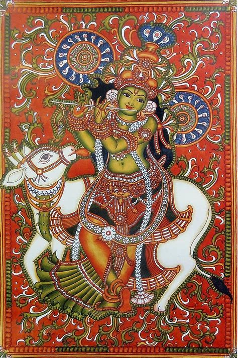 Cowherd Krishna Reprints Of Temple Murals Mural Poster Unframed