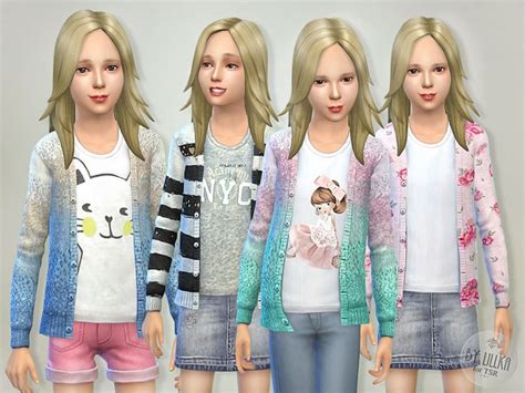 Pretty Cardigan Sims 4 Girls Clothing Cc Sims 4