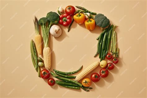 Premium Ai Image There Is A Circle Made Of Vegetables And Fruits Arranged In A Circle