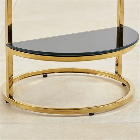 Buy Monarch Tempered Glass End Table Black And Gold From Home Centre