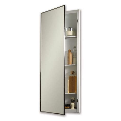 Jensen Styleline 16 In X 36 In Rectangle Recessed Mirrored Steel