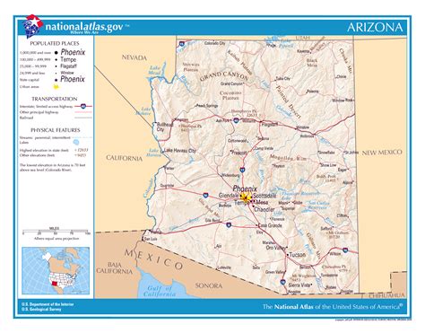 Laminated Map Large Detailed Map Of Arizona State Poster 20 X 30