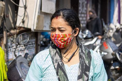 A Beautiful Indian Girl Wearing Face Mask In Corona Pandemic In India