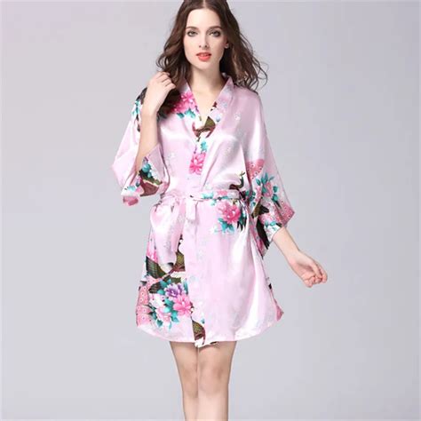 s xxl pink short silk kimono robe satin kimono robes for women silk dressing gown wedding