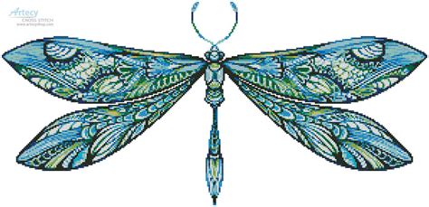 Artecy Cross Stitch Dragonfly Blue Cross Stitch Pattern To Print Online