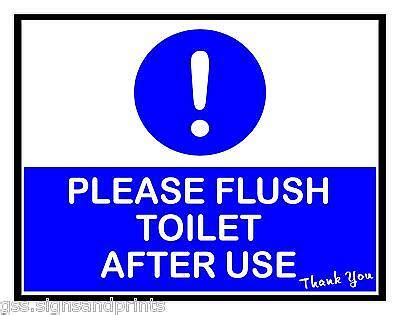Toilet flush plates, flush valve toilets qty x 4 PLEASE FLUSH TOILET AFTER USE - PRINTED STICKER ...