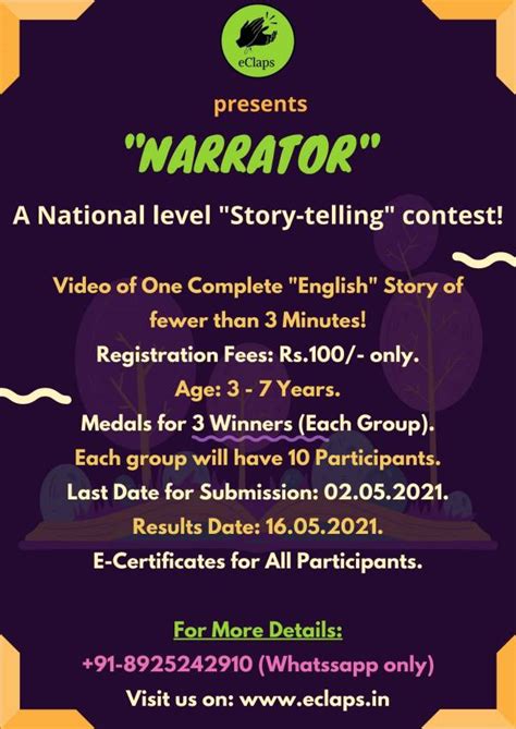 Eclaps Presents Narrator A National Level Online Story Telling