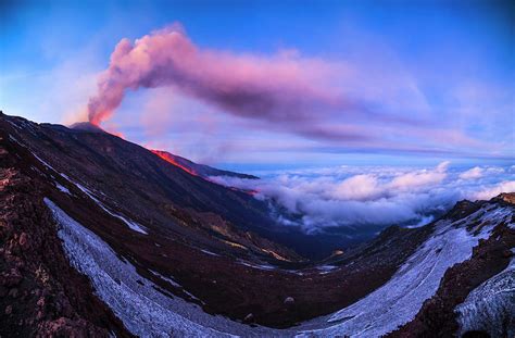 Mount etna, which stands at almost 11,000 feet, dominates the sicilian skyline, a vague threat italy map. Sicily, Mount Etna, Italy Digital Art by Alessandro Saffo