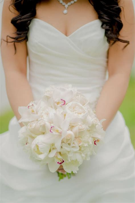 White Orchid And Rose Bridal Bouquet