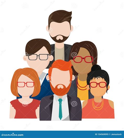 Young People Faceless Characters Isolated Stock Vector Illustration Of Hairstyle Human 154569095