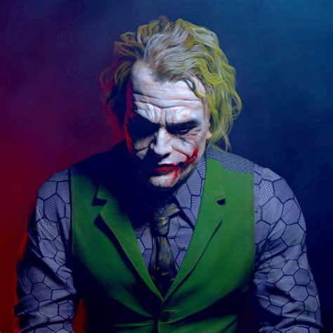 Wallpaper Illustration Batman Joker Heath Ledger Fictional