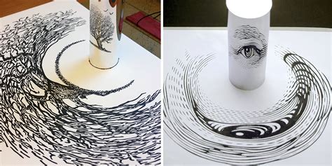 Amazing Anamorphic Artworks That Need A Mirror Cylinder To Reveal Their Beauty DeMilked