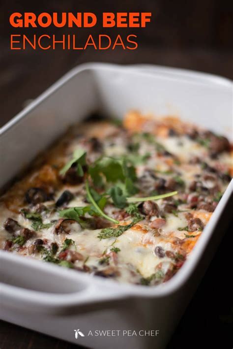 Cover and allow cheese to melt, about 3 more minutes. Ground Beef Enchiladas • A Sweet Pea Chef