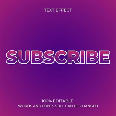 Premium Vector Subscribe Text Effect Editable Text Style