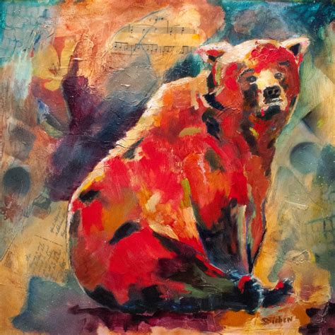 Daily Painters Abstract Gallery Colorful Abstract Bear Painting Stay