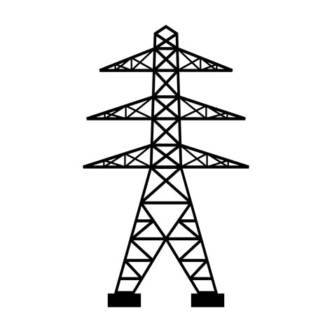 Electricity Tower Icon Vector Transmission Tower Illustration Sign