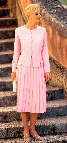 Church Skirt Suits With Pleated Skirts For Women Pink Knife Pleated