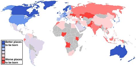 A Surprising Map Of The Best And Worst Countries To Be Born Into Today