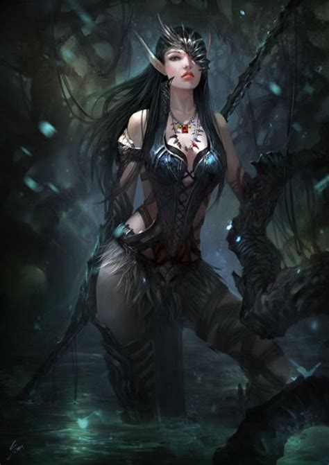 Elven Assassin In A Swamp Fantasy Art Female Dark Elf Theif Ninja