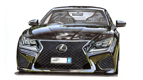 Art print size is 8,5 x 11 (of u een andere maat selecteren) het. Realistic Car Drawing - Lexus RCF - Time Lapse - YouTube