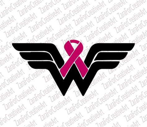 Wonder Woman Breast Cancer Awareness SVG DXF PNG Cutting Etsy