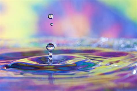 Colorful Water Drops And Splash Stock Image Image Of Droplet Clear