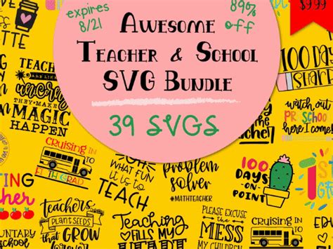 Awesome Teacher And School Svg Bundle From So Fontsy Silhouette