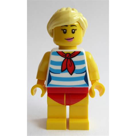 Lego Woman With Swimsuit And Striped Top Minifigure Brick Owl Lego Marketplace