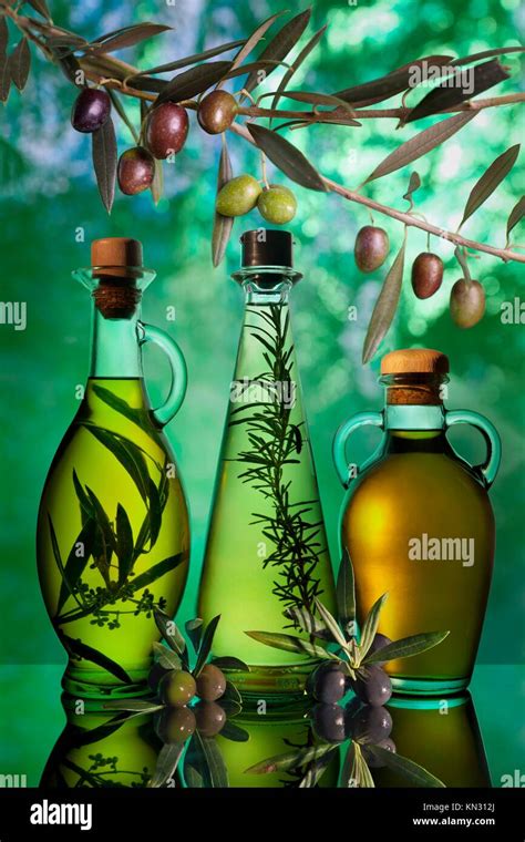 Different Varieties Of Olive Oil Stock Photo Alamy