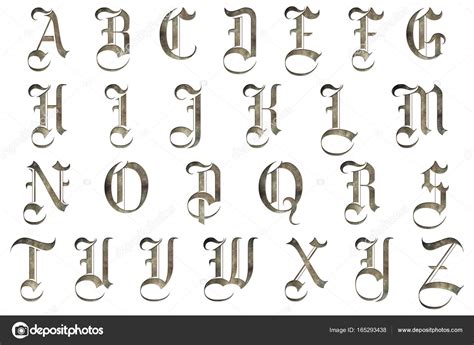Medieval Renaissance Gothic Alphabet Collection Letters Stock Photo By