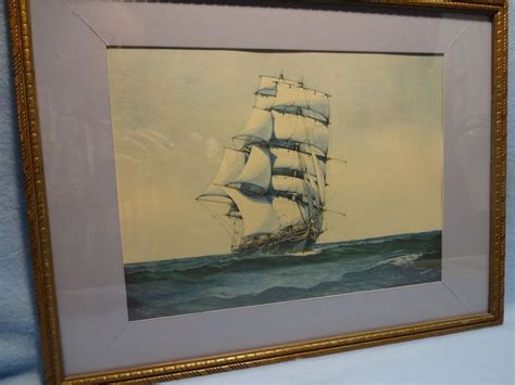 A Vintage Mackay Clipper Ship Print By Artist Gerald M Burn