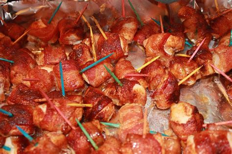 Serve chicken topped with cheese sauce. Never trust a skinny cook....: Sweet chicken bacon wraps