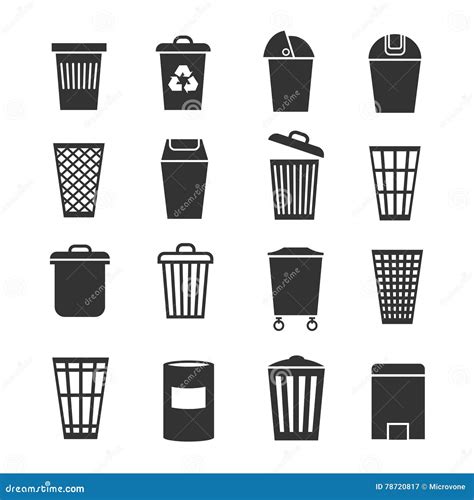 Vector Garbage Can Silhouette Stock Illustrations 2922 Vector
