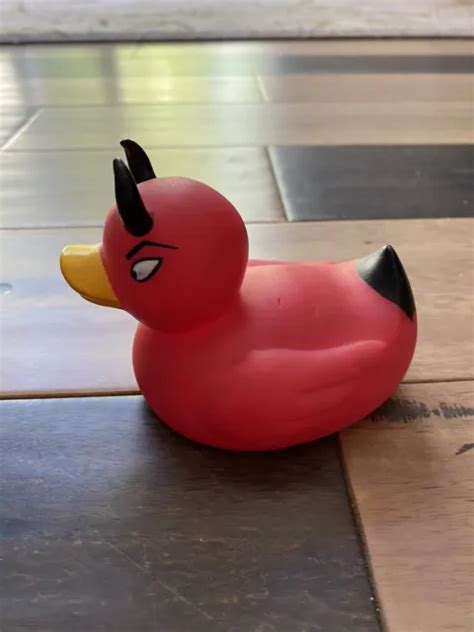 Vintage 2000 Devil Duckie Rubber Duck Evil Accoutrements Red Ducky 35