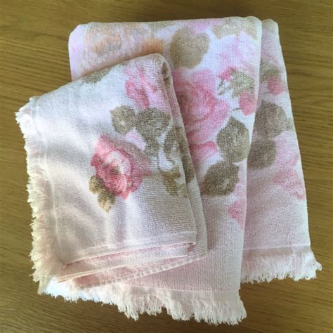 Vintage Rose Towel Set Vintage Bath Towels And Vintage Hand